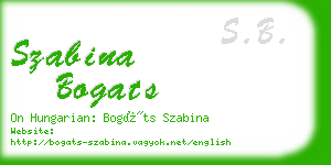 szabina bogats business card